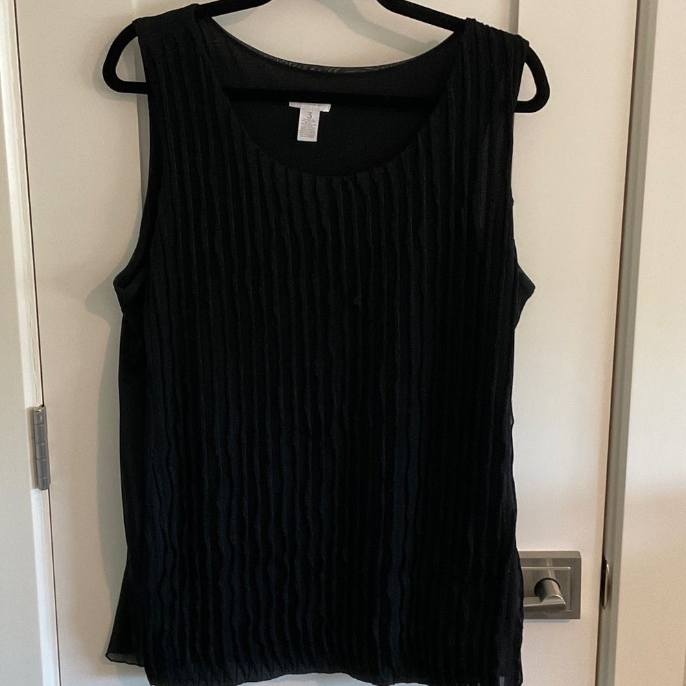 Chico's Black Textured Sleeveless Blouse